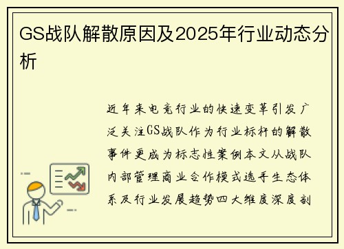GS战队解散原因及2025年行业动态分析